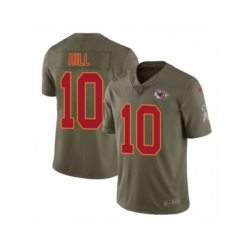 Kansas City Chiefs #10 Tyreek Hill Limited Olive 2017 Salute to Service NFL Jersey
