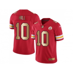 Kansas City Chiefs #10 Tyreek Hill Red Stitched NFL Limited Gold Rush Jersey