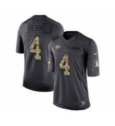 Kansas City Chiefs #4 Chad Henne Limited Black 2016 Salute to Service Football Jersey