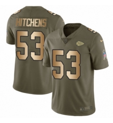 Kansas City Chiefs #53 Anthony Hitchens Limited Olive Gold 2017 Salute to Service NFL Jersey