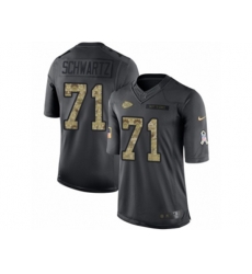 Kansas City Chiefs #71 Mitchell Schwartz Limited Black 2016 Salute to Service NFL Jersey