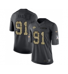 Kansas City Chiefs #91 Derrick Nnadi Limited Black 2016 Salute to Service Football Jersey