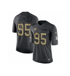 Kansas City Chiefs #95 Chris Jones Limited Black 2016 Salute to Service NFL Jersey