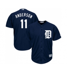 Detroit Tigers #11 Sparky Anderson Replica Navy Blue Alternate Cool Base Baseball Jersey