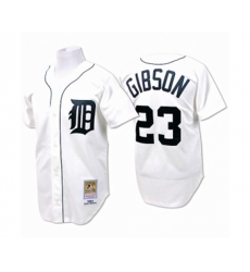 Detroit Tigers #23 Kirk Gibson Authentic White Throwback Baseball Jersey