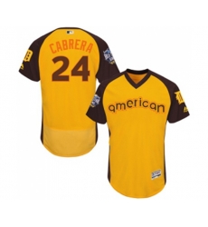 Detroit Tigers #24 Miguel Cabrera Yellow 2016 All-Star American League BP Authentic Collection Flex Base Baseball Jersey