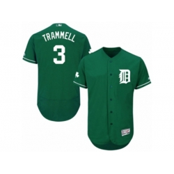 Detroit Tigers #3 Alan Trammell Green Celtic Flexbase Authentic Collection MLB Jersey