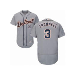 Detroit Tigers #3 Alan Trammell Grey Flexbase Authentic Collection MLB Jersey