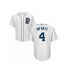 Detroit Tigers #4 Omar Infante Replica White Home Cool Base MLB Jersey
