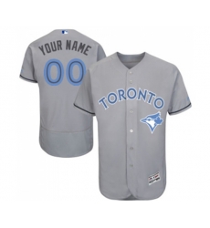 Toronto Blue Jays Customized Authentic Gray 2016 Fathers Day Fashion Flex Base Baseball Jersey