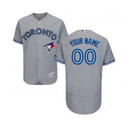 Toronto Blue Jays Customized Grey Road Flex Base Authentic Collection Baseball Jersey Toronto Blue Jays Customized Grey Road Flex Base Authentic Collection Baseball Jersey