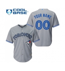 Toronto Blue Jays Customized Replica Grey Road Baseball Jersey