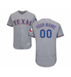 Texas Rangers Customized Grey Road Flex Base Authentic Collection Baseball Jersey