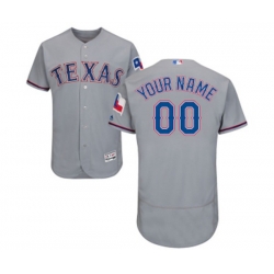 Texas Rangers Customized Grey Road Flex Base Authentic Collection Baseball Jersey