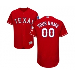 Texas Rangers Customized Red Alternate Flex Base Authentic Collection Baseball Jersey