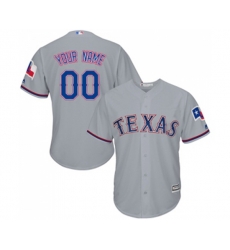 Texas Rangers Customized Replica Grey Road Cool Base Baseball Jersey