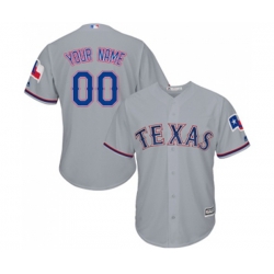Texas Rangers Customized Replica Grey Road Cool Base Baseball Jersey