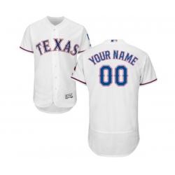 Texas Rangers Customized White Home Flex Base Authentic Collection Baseball Jersey
