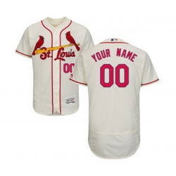 St. Louis Cardinals Customized Cream Alternate Flex Base Authentic Collection Baseball Jersey