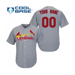 St. Louis Cardinals Customized Replica Grey Road Cool Base Baseball Jersey