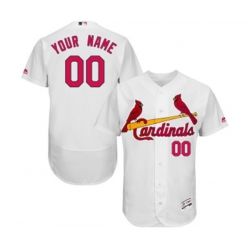 St. Louis Cardinals Customized White Home Flex Base Authentic Collection Baseball Jersey