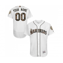 Seattle Mariners Customized Authentic White 2016 Memorial Day Fashion Flex Base Baseball Jersey