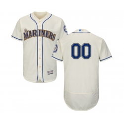 Seattle Mariners Customized Cream Alternate Flex Base Authentic Collection Baseball Jersey