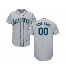Seattle Mariners Customized Grey Road Flex Base Authentic Collection Baseball Jersey