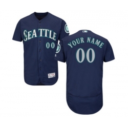 Seattle Mariners Customized Navy Blue Alternate Flex Base Authentic Collection Baseball Jersey
