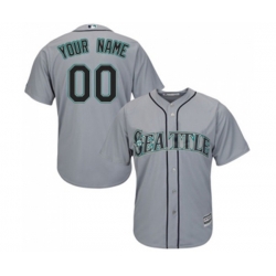 Seattle Mariners Customized Replica Grey Road Cool Base Baseball Jersey