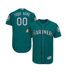 Seattle Mariners Customized Teal Green Alternate Flex Base Authentic Collection Baseball Jersey