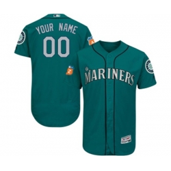 Seattle Mariners Customized Teal Green Alternate Flex Base Authentic Collection Baseball Jersey