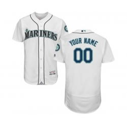 Seattle Mariners Customized White Home Flex Base Authentic Collection Baseball Jersey