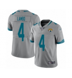 Jacksonville Jaguars #4 Josh Lambo Silver Inverted Legend Limited Football Jersey