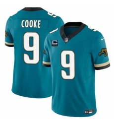 Jacksonville Jaguars 9 Logan Cooke Teal 2025 F U S E With 3 Star C Patch Prowler Throwback Vapor Limited Stitched Football Jersey