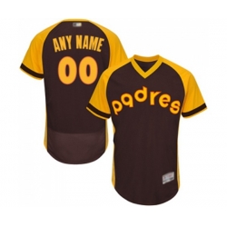 San Diego Padres Customized Brown Alternate Cooperstown Authentic Collection Flex Base Baseball Jersey
