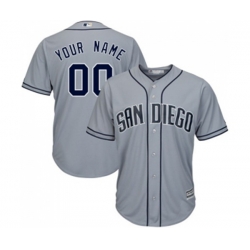 San Diego Padres Customized Replica Grey Road Cool Base Baseball Jersey