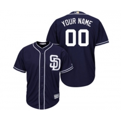 San Diego Padres Customized Replica Navy Blue Alternate 1 Cool Base Baseball Jersey