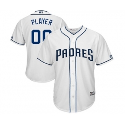 San Diego Padres Customized Replica White Home Cool Base Baseball Jersey