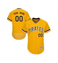 Pittsburgh Pirates Customized Gold Alternate Flex Base Authentic Collection Baseball Jersey
