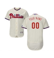 Philadelphia Phillies Customized Cream Alternate Flex Base Authentic Collection Baseball Jersey