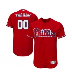 Philadelphia Phillies Customized Red Alternate Flex Base Authentic Collection Baseball Jersey