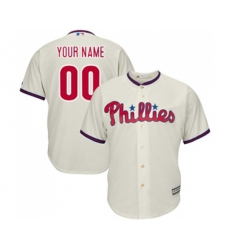 Philadelphia Phillies Customized Replica Cream Alternate Home Cool Base Baseball Jersey