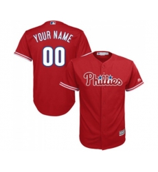 Philadelphia Phillies Customized Replica Red Alternate Home Cool Base Baseball Jersey
