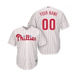 Philadelphia Phillies Customized Replica White Red Strip Home Cool Base Baseball Jersey Philadelphia Phillies Customized Replica White Red Strip Home Cool Base Baseball Jersey