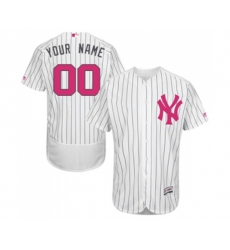 New York Yankees Customized Authentic White 2016 Mothers Day Fashion Flex Base Baseball Jersey
