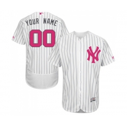 New York Yankees Customized Authentic White 2016 Mothers Day Fashion Flex Base Baseball Jersey