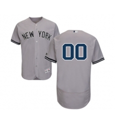 New York Yankees Customized Grey Road Flex Base Authentic Collection Baseball Jersey