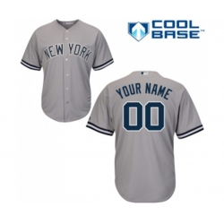 New York Yankees Customized Replica Grey Road Baseball Jersey