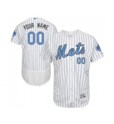 New York Mets Customized Authentic White 2016 Fathers Day Fashion Flex Base Baseball Jersey